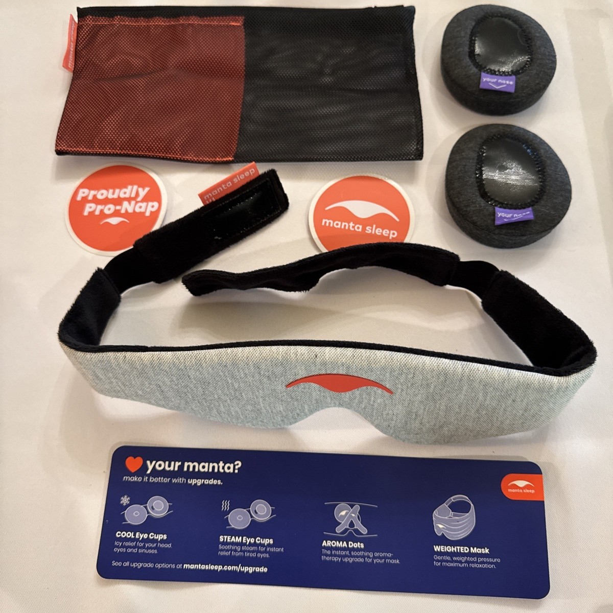 Manta Sleep Mask in a cozy bedroom setting